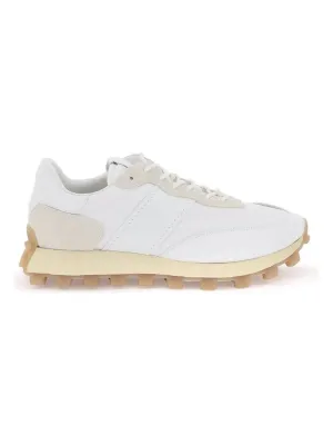 1T TECHNO-FABRIC AND LEATHER SNEAKERS
