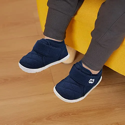 Baby Shoes Boy Girl Sneakers Winter Warm Non Slip First Walking Infant Shoes 6 9 12 18 24 Months Navy Size 12-18 Months Toddler