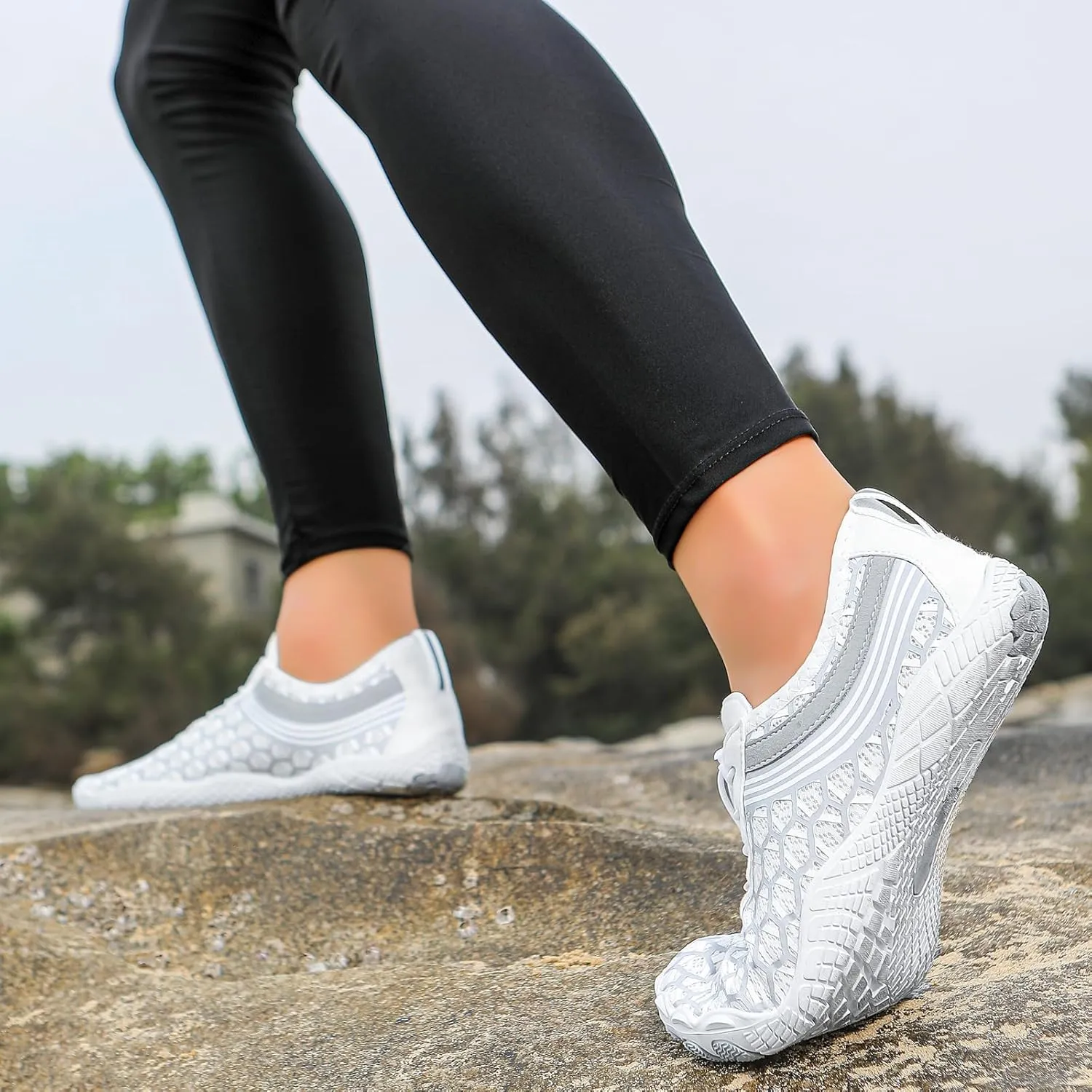 Hike Barefoot Shoes for Women Men,Lightweight Barefoot Hiking Beach Shoes,Breathable & Non-Slip Athletic Footwear,Quick Dry & Wide Toe Box Grounded Footwear