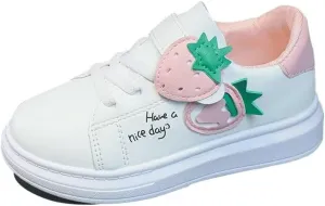 Kids Girl Cartoon Strawberry Casual Sneakers for School Walking Running Travel