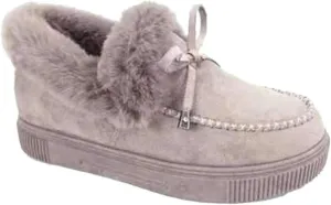 Ladmiple Snow Boots For Women Wide Faux Fur Lined Winter Warm Ankle Booties Anti-Slip Outdoor Slip On Comfort Walking Shoes