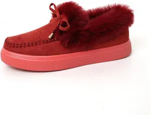 Ladmiple Winter Boots For Women Wide Width Snow Boots Warm Ankle Booties Slip On Outdoor Fur Lined Comfort Walking Shoes