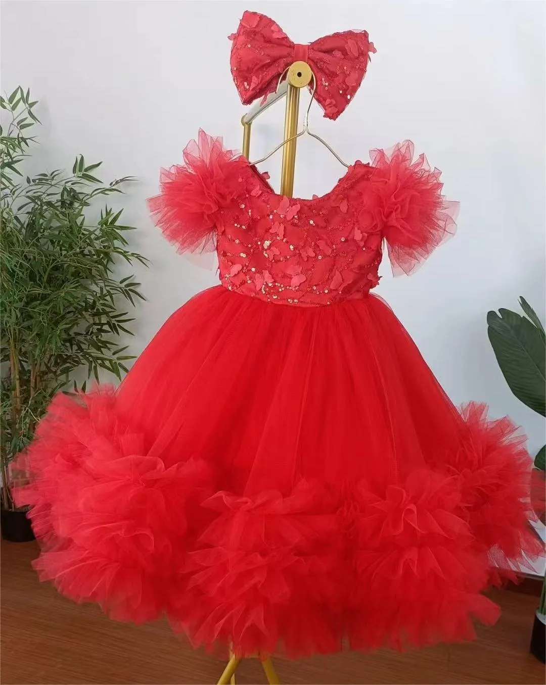 multicolour sleeve baby birthday party princess dress for wedding dress for girls