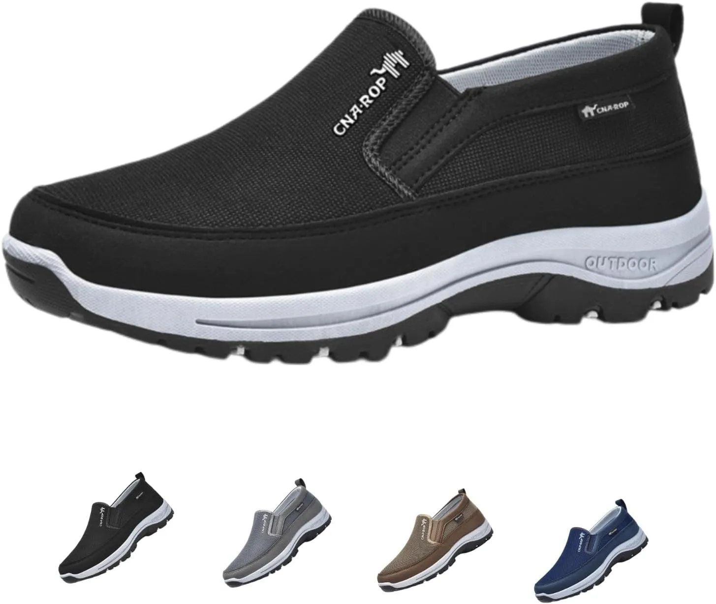 Orthowalkway Mens Shoes - Men's Slip On Arch Support Outdoor, Breathable Walking Loafers