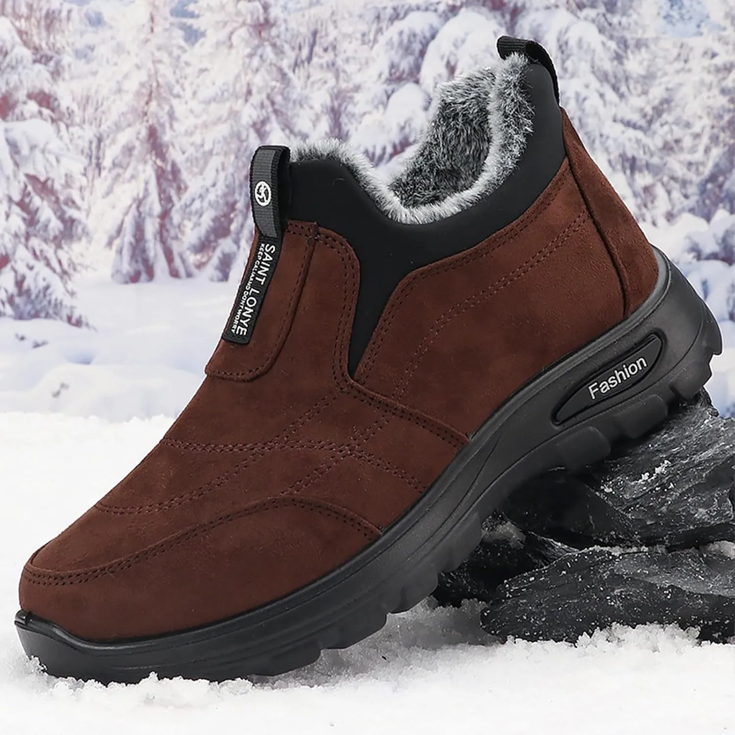 Snow Boots for Women Winter Waterproof Warm Plush Lined Booties Slip On Wide Width Outdoor Lightweight Ankle Boot