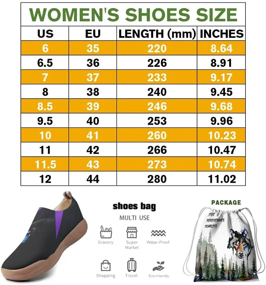Women's Art Travel Shoes Slip-on Loafers Comfortable, Light and Fashionable Knitted Sneakers