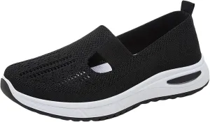Women's Woven Orthopedic Breathable Soft Walking Tennis Shoes Womens Wide Feet Casual Work Shoes Walking Sneakers Slip On Tennis Shoe Trainers Shoe